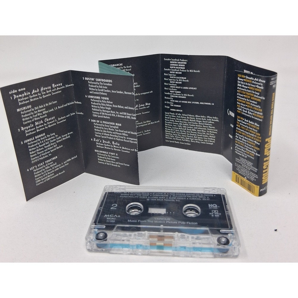 Pulp Fiction Soundtrack Cassette Tape 1994 MCA MCAC-11103 Quentin Tarantino Film - Picture 6 of 7